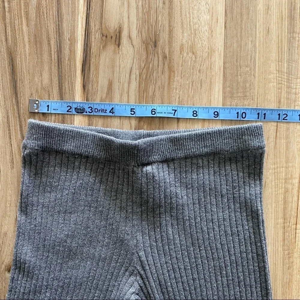 LAmade Gray High Rise Rib Knit Cozy Leggings Footless Tights XS - Picture 6 of 8